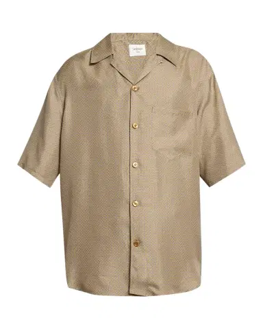Saint Laurent Men's Silk Micro-Geometric Short-Sleeve Shirt | Thumbnail 1