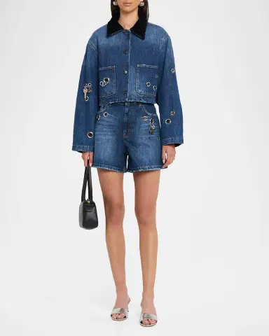 Marc Jacobs Grommet Denim Shorts | Thumbnail 2