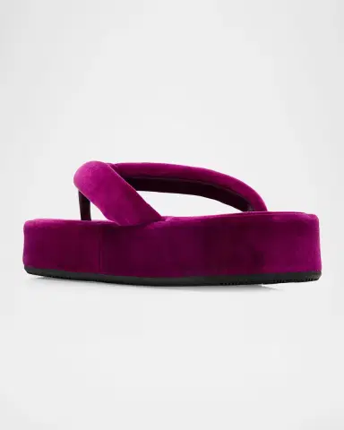 Balenciaga Jet Lag Stretch Velvet Platform Thong Sandals | Thumbnail 2 Balenciaga Jet Lag Stretch Velvet Platform Thong Sandals | Thumbnail 2