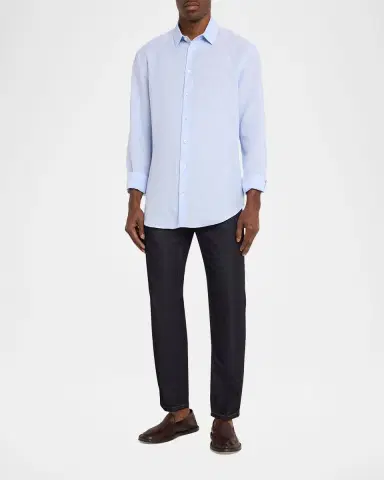 Giorgio Armani Men's Classic-Fit Linen Sport Shirt | Thumbnail 2
