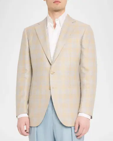 Cesare Attolini Men's Plaid Cashmere-Blend Sport Jacket | Thumbnail 4 Cesare Attolini Men's Plaid Cashmere-Blend Sport Jacket | Thumbnail 4