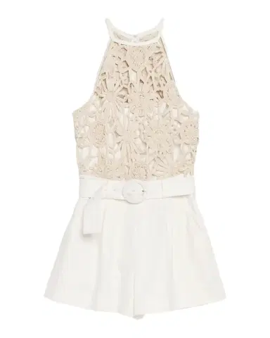 Ramy Brook Aubree Openwork Floral Belted Romper | Thumbnail 1