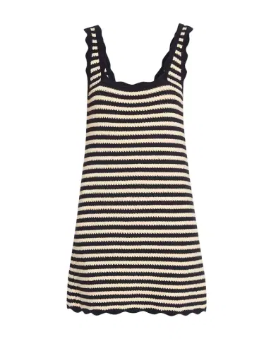 Ciao Lucia Domeka Stripe Crochet-Knit Mini Dress | Thumbnail 1 Ciao Lucia Domeka Stripe Crochet-Knit Mini Dress | Thumbnail 1