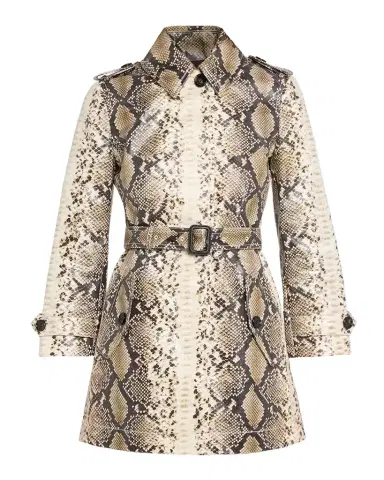 Burberry Stonehaven Python-Print Coated Short Car Coat | Thumbnail 1 Burberry Stonehaven Python-Print Coated Short Car Coat | Thumbnail 1