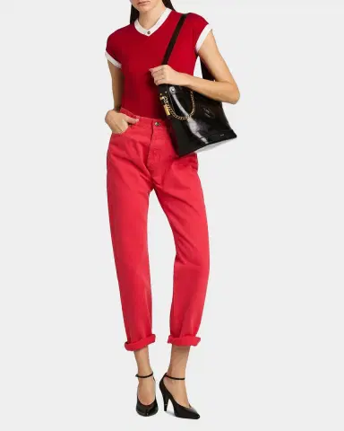 Versace Shrunken V-Neck Ringer Tee | Thumbnail 2 Versace Shrunken V-Neck Ringer Tee | Thumbnail 2