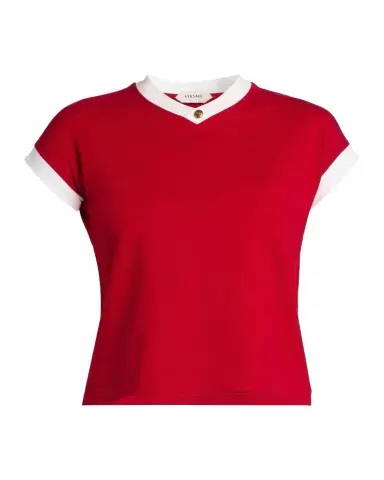 Versace Shrunken V-Neck Ringer Tee | Thumbnail 1 Versace Shrunken V-Neck Ringer Tee | Thumbnail 1