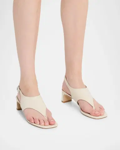Stuart Weitzman 40mm Baby Babette Croc-Embossed Leather Thong Sandals | Thumbnail 2