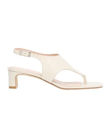 Stuart Weitzman 40mm Baby Babette Croc-Embossed Leather Thong Sandals | Thumbnail 1