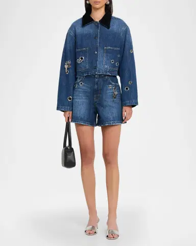 Marc Jacobs Grommet Denim Crop Utility Jacket | Thumbnail 2