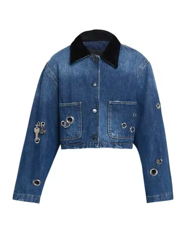 Marc Jacobs Grommet Denim Crop Utility Jacket | Thumbnail 1