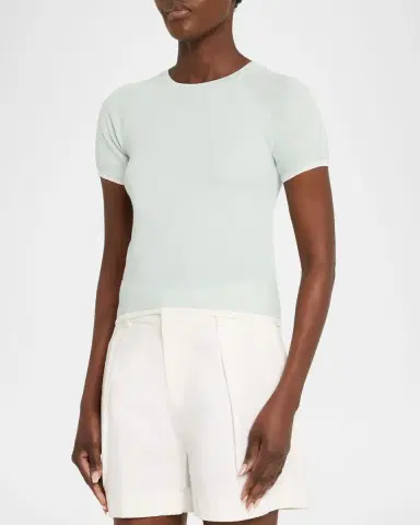 Vince Short-Sleeve Double-Layer Tee | Thumbnail 4 Vince Short-Sleeve Double-Layer Tee | Thumbnail 4