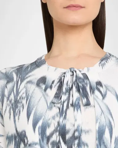 Oscar de la Renta Palm-Print Neck-Tie Cardigan | Thumbnail 5 Oscar de la Renta Palm-Print Neck-Tie Cardigan | Thumbnail 5