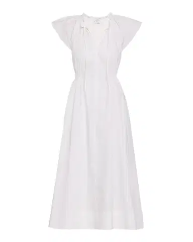 Tanya Taylor Ivana Smocked Cotton-Blend Midi Dress | Thumbnail 1