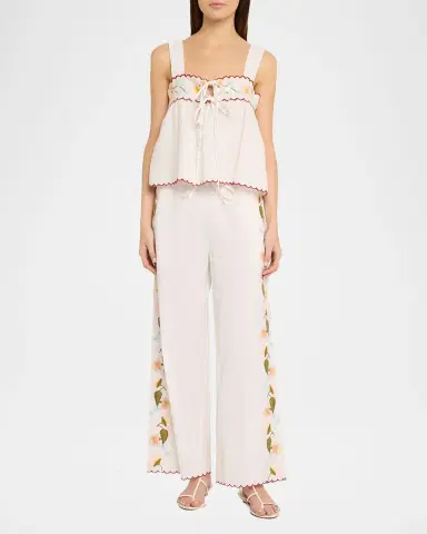 Ciao Lucia Ander Embroidered Cotton-Blend Top | Thumbnail 2