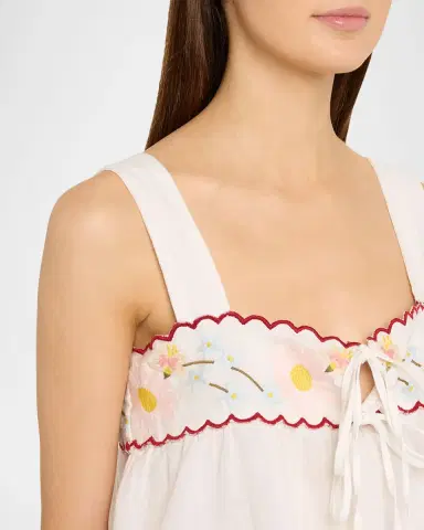 Ciao Lucia Ander Embroidered Cotton-Blend Top | Thumbnail 5