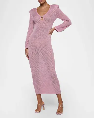 L'Agence Sydney Open-Stitch Cutout Bodycon Maxi Dress | Thumbnail 2