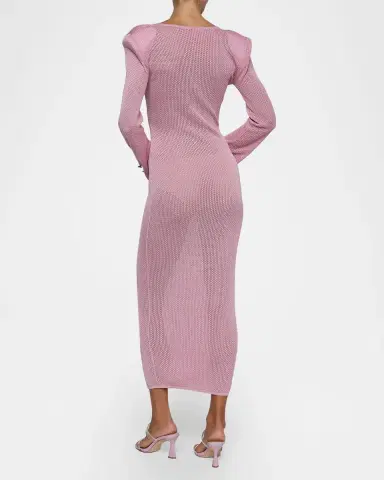 L'Agence Sydney Open-Stitch Cutout Bodycon Maxi Dress | Thumbnail 3