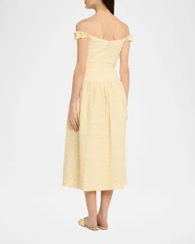 Markarian Georgie Striped Seersucker Off-The-Shoulder Midi Dress | Thumbnail 3 Markarian Georgie Striped Seersucker Off-The-Shoulder Midi Dress | Thumbnail 3