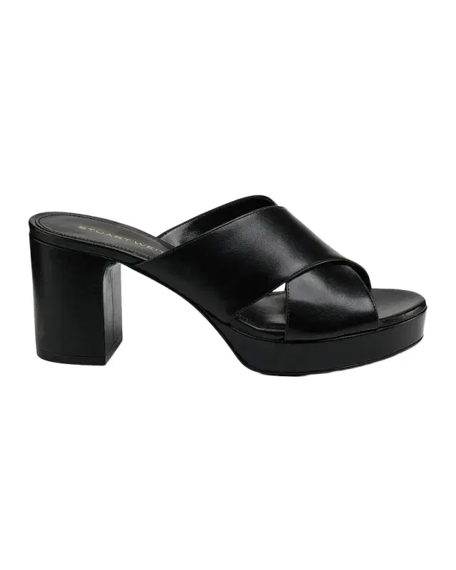Stuart Weitzman 80mm Dayna Leather Platform Sandals