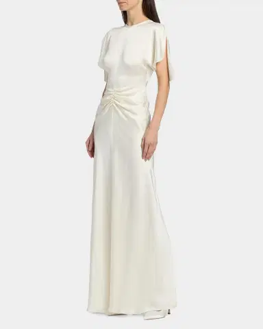 Victoria Beckham Gathered Waist Satin Maxi Dress | Thumbnail 7 Victoria Beckham Gathered Waist Satin Maxi Dress | Thumbnail 7
