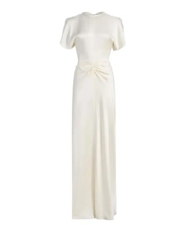 Victoria Beckham Gathered Waist Satin Maxi Dress