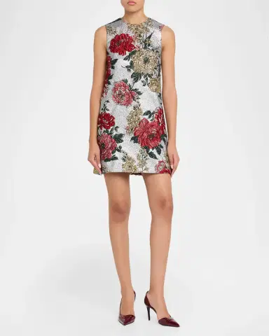 Dolce & Gabbana Floral Matelassé Jacquard Minidress | Thumbnail 2 Dolce & Gabbana Floral Matelassé Jacquard Minidress | Thumbnail 2