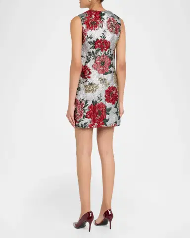 Dolce & Gabbana Floral Matelassé Jacquard Minidress | Thumbnail 3 Dolce & Gabbana Floral Matelassé Jacquard Minidress | Thumbnail 3