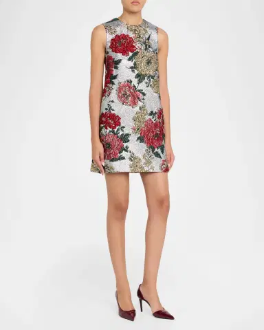 Dolce & Gabbana Floral Matelassé Jacquard Minidress | Thumbnail 4 Dolce & Gabbana Floral Matelassé Jacquard Minidress | Thumbnail 4