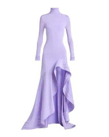 Stella McCartney Crepe Jersey Frill Long-Sleeve High-Low Dress | Thumbnail 1 Stella McCartney Crepe Jersey Frill Long-Sleeve High-Low Dress | Thumbnail 1