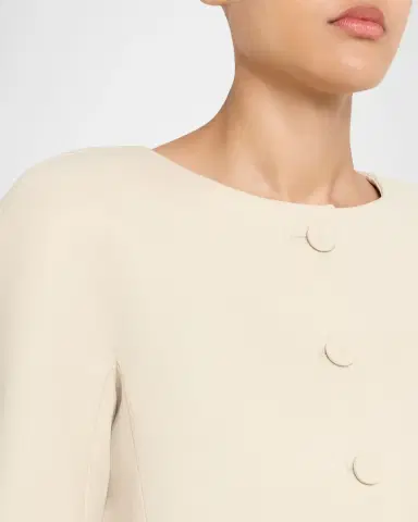 Chloé Exaggerated Shoulder Single-Breasted Collarless Jacket | Thumbnail 5 Chloé Exaggerated Shoulder Single-Breasted Collarless Jacket | Thumbnail 5