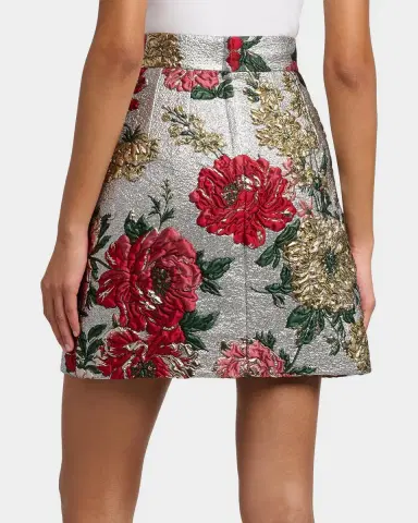Dolce & Gabbana Floral Matelassé Jacquard Mini Skirt | Thumbnail 3