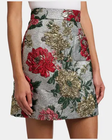 Dolce & Gabbana Floral Matelassé Jacquard Mini Skirt | Thumbnail 5