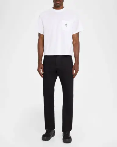 Versace Men's Embroidered-Medusa Jersey Pocket Crewneck T-Shirt | Thumbnail 2 Versace Men's Embroidered-Medusa Jersey Pocket Crewneck T-Shirt | Thumbnail 2