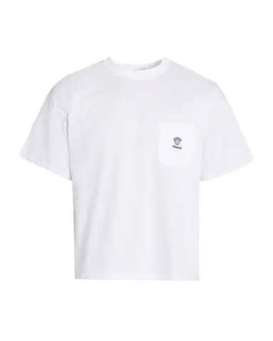 Versace Men's Embroidered-Medusa Jersey Pocket Crewneck T-Shirt | Thumbnail 1 Versace Men's Embroidered-Medusa Jersey Pocket Crewneck T-Shirt | Thumbnail 1