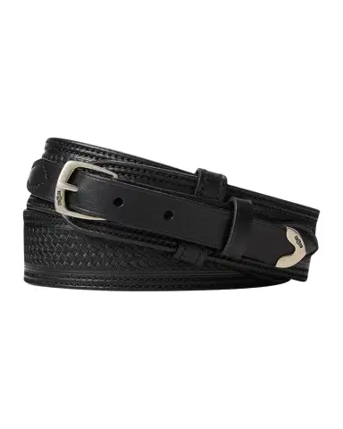 Ralph Lauren Purple Label Men's Topstitched Western Leather Belt | Thumbnail 1