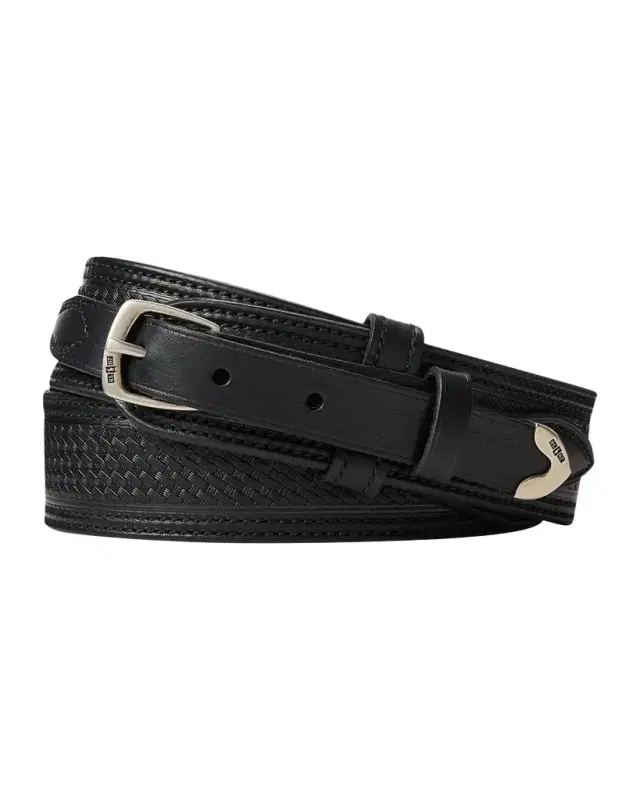 Ralph Lauren Purple Label Topstitched Western Leather Belt