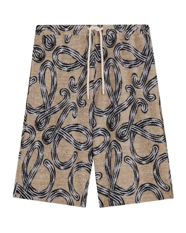 Loewe x Paula 's Ibiza Men 's Cotton-Terry Logo Script Shorts