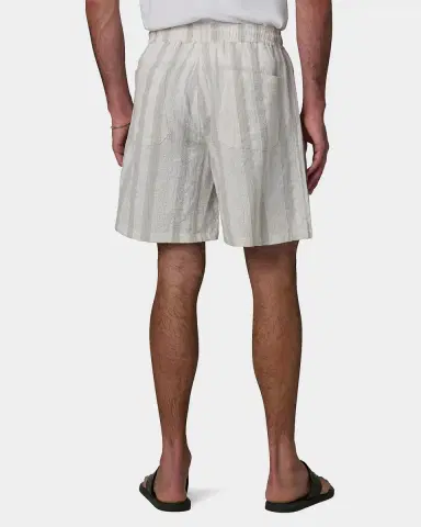 Joe 's Jeans Men 's Dobby Stripe Cotton and Linen Cabana Drawstring Shorts | Thumbnail 3