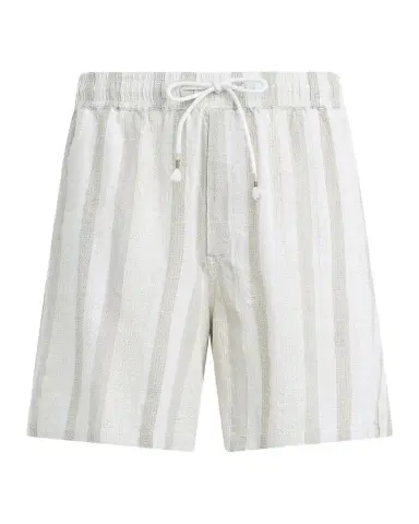 Joe 's Jeans Men 's Dobby Stripe Cotton and Linen Cabana Drawstring Shorts | Thumbnail 1