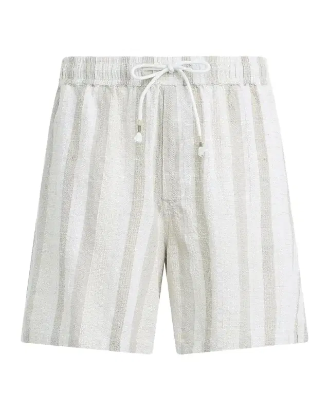 Joe 's Jeans Men 's Dobby Stripe Cotton and Linen Cabana Drawstring Shorts