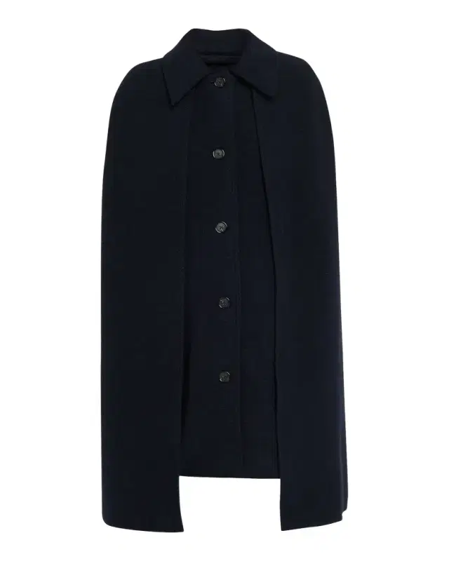Single-Breasted Wool Boucle Cape Coat