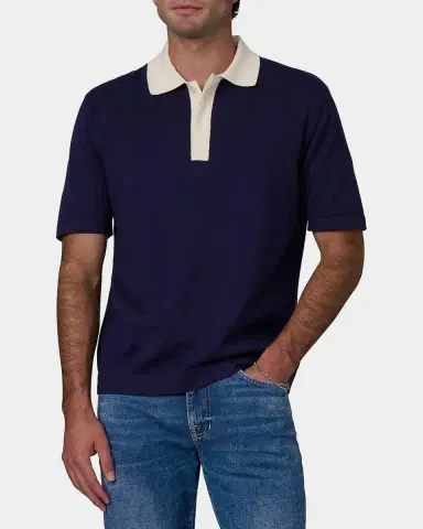 Joe's Jeans Men's Club Contrast-Trim Cotton Knit Polo Shirt | Thumbnail 4