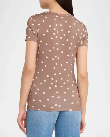 L'AGENCE Ressi Short-Sleeve Polka Dot Tee | Thumbnail 3