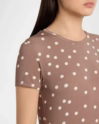 L'AGENCE Ressi Short-Sleeve Polka Dot Tee | Thumbnail 5