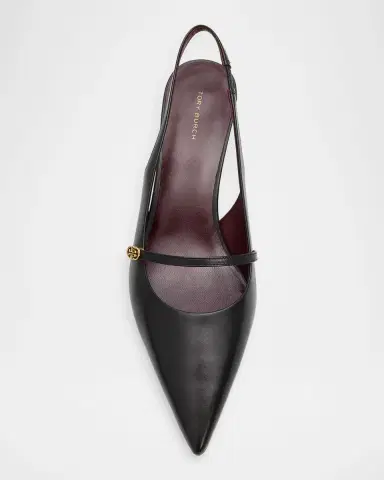 Tory Burch 45mm Double T Leather Buckle Pumps | Thumbnail 6 Tory Burch 45mm Double T Leather Buckle Pumps | Thumbnail 6