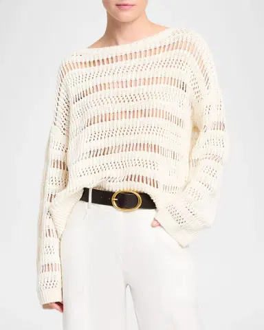 TWP Wide-Neck Open Stitch Sweater | Thumbnail 4 TWP Wide-Neck Open Stitch Sweater | Thumbnail 4