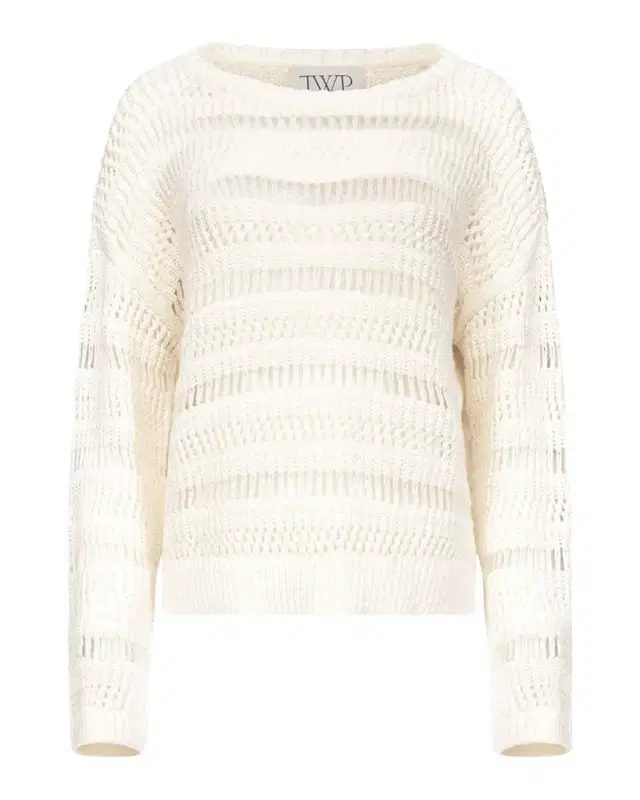 Wide-Neck Open Stitch Sweater