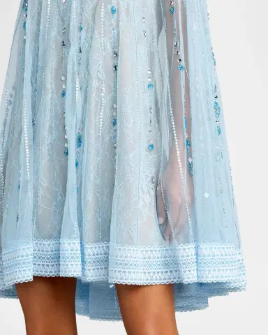 Mac Duggal Beaded Lace Cape-Sleeve Mini Dress | Thumbnail 4 Mac Duggal Beaded Lace Cape-Sleeve Mini Dress | Thumbnail 4