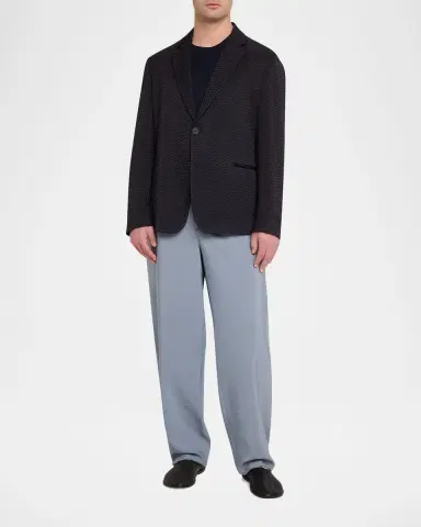 Giorgio Armani Men's Silk Wide-Leg Trousers | Thumbnail 2