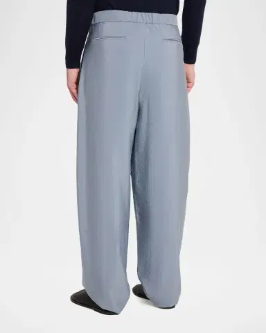 Giorgio Armani Men's Silk Wide-Leg Trousers | Thumbnail 3